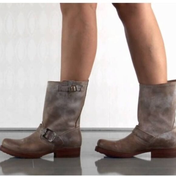 Frye Veronica Short Boots Leather Slip On Size 6 - Picture 3 of 7